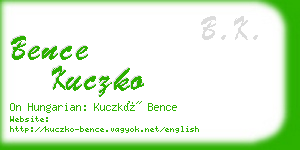 bence kuczko business card